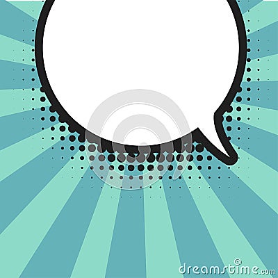 Blank comic balloon template. Clear comics colorful speech bubbles halftone dot background style pop art. Text dialog Vector Illustration