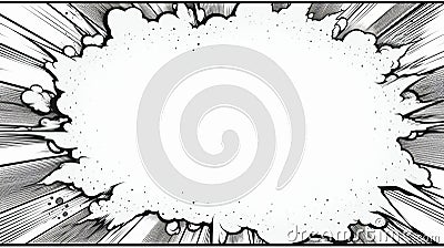 Blank Comic Explosion Border A4 - Playstation 5 Style Stock Photo