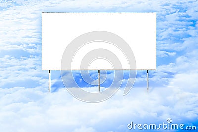 Blank commercial advertising billboard above the clouds at high Stock Photo