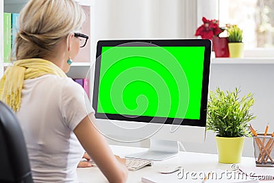 Blank computer display for your own presentation Stock Photo