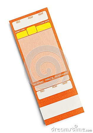 Blank Concert Ticket Stock Photo