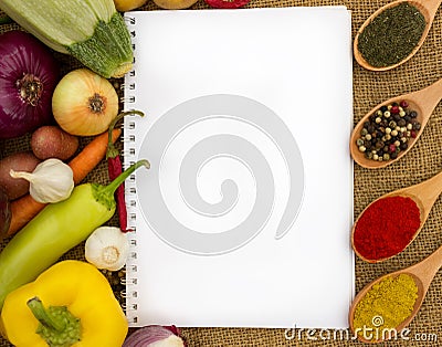 Blank cookbook for recipes Stock Photo