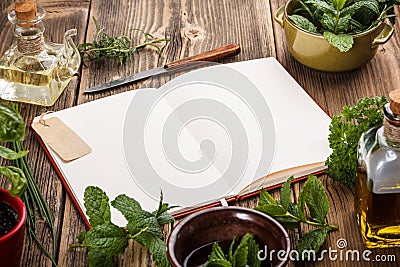 Blank cookbook Stock Photo