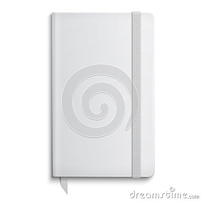 Blank copybook template with elastic band. Vector Illustration