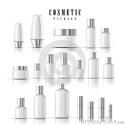 Blank cosmetic package collection Vector Illustration