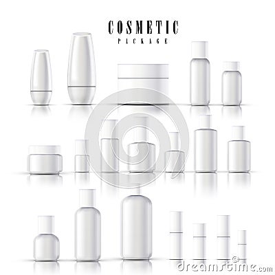 blank cosmetic package collection Vector Illustration