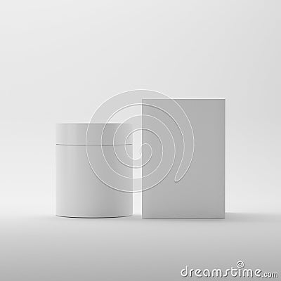 Blank cosmetic package container for cream, medicine or gel on white background Cartoon Illustration