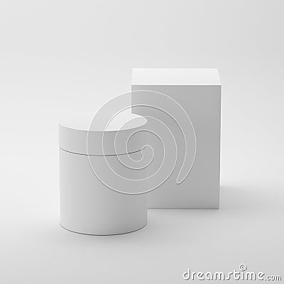 Blank cosmetic package container for cream, medicine or gel on white background Cartoon Illustration