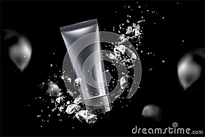 Blank cosmetic plastic tube Vector Illustration