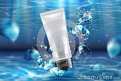 Blank cosmetic plastic tube Vector Illustration