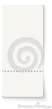 Blank coupon mockup. White lottery card template Vector Illustration