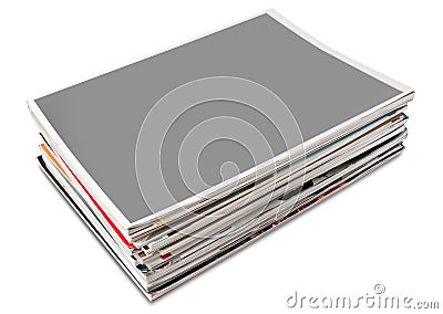 Blank cover page magazine stack Stock Photo