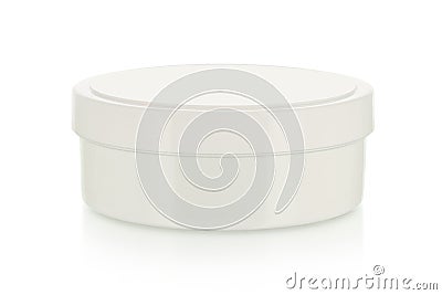 Blank cream box on white Stock Photo