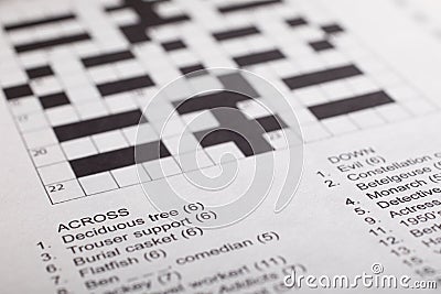 Blank crossword puzzle Stock Photo