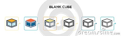 Blank cube vector icon in 6 different modern styles. Black, two colored blank cube icons designed in filled, outline, line and Vector Illustration