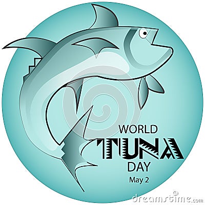 World Tuna Day Sign and Badge Vector Illustration