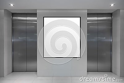 Blank digital screen on elevator information banner Stock Photo