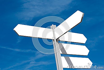 Blank Directional Sign Post Stock Photo