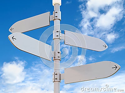 Blank Directional Signs Post Stock Photo