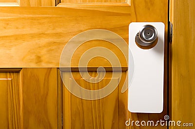 Blank Door Hanger Stock Photo