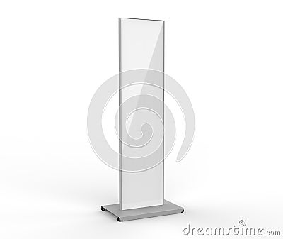 Blank Double sided outdoor advertising metallic back lit Poster stand Mock up. Curved LED B Totem Poster Light Box. 3d render ill Stock Photo