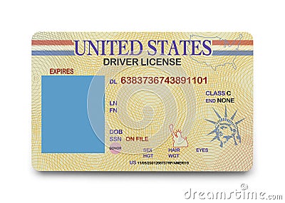 Blank Driver License Stock Photo