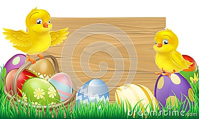 Blank Easter Sign Vector Illustration