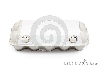 Blank egg cardboard box package box high angle view isolated Stock Photo