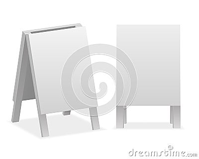Blank empty advertising sign isolated on white background vector illustration Vector Illustration