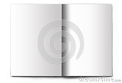 Blank / empty magazine spread on white Stock Photo