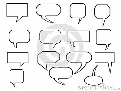 Blank empty white speech bubble icon comic cartoon vector Vector Illustration