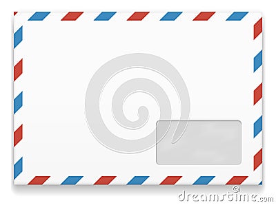 Blank envelope template. International mail paper package Vector Illustration