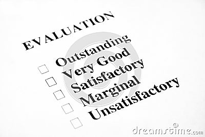 Blank Evaluation Stock Photo