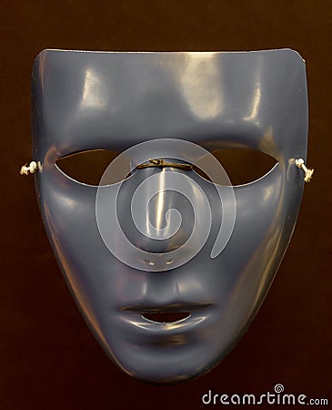 Blank Face Silver-Gray Half Mask Stock Photo