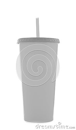 Blank fast food drinking cup isoleted on white, Clipping Paths Stock Photo