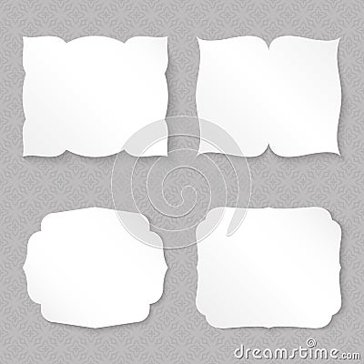 Blank figured paper cards Vector Illustration
