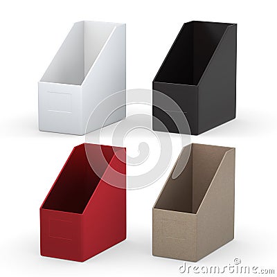 Blank file holders set with clipping path Stock Photo