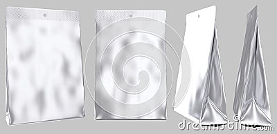 Blank foil pouch gusseted plastic bag Stock Photo