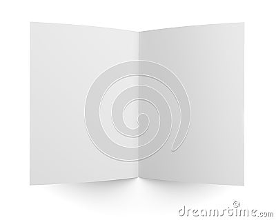 Blank folded flyer, booklet or brochure mockup Stock Photo