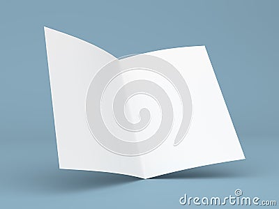 Blank folded flyer, booklet, business card or brochure Stock Photo