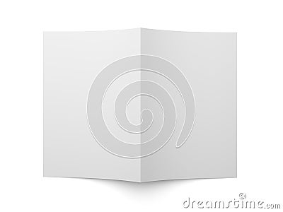 Blank folded flyer, booklet, business card or brochure Stock Photo