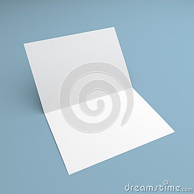 Blank folded flyer, booklet, postcard, business card or brochure Stock Photo