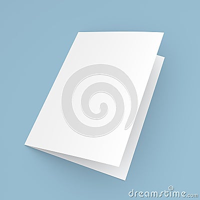 Blank folded flyer, booklet, postcard, business card or brochure Stock Photo