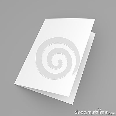 Blank folded flyer, booklet, postcard, business card or brochure Stock Photo