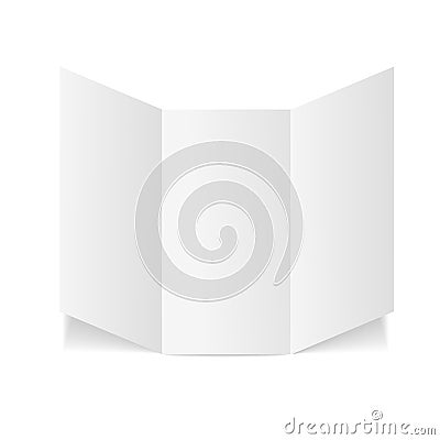 Blank Folded Leaflet White Paper Template. Vector Vector Illustration