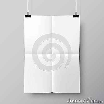 Blank Folded Poster Template Vector Illustration