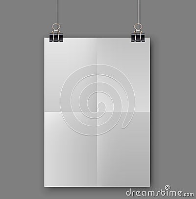 Blank folded sheet of paper Vector Illustration