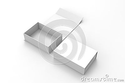 Blank folding box, 3d render illustration. Cartoon Illustration