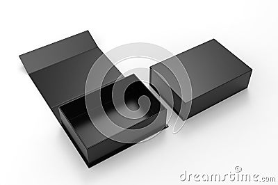 Blank folding box, 3d render illustration. Cartoon Illustration