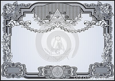 Masonic symbols on a blank letterhead for creating documents. Stock Photo